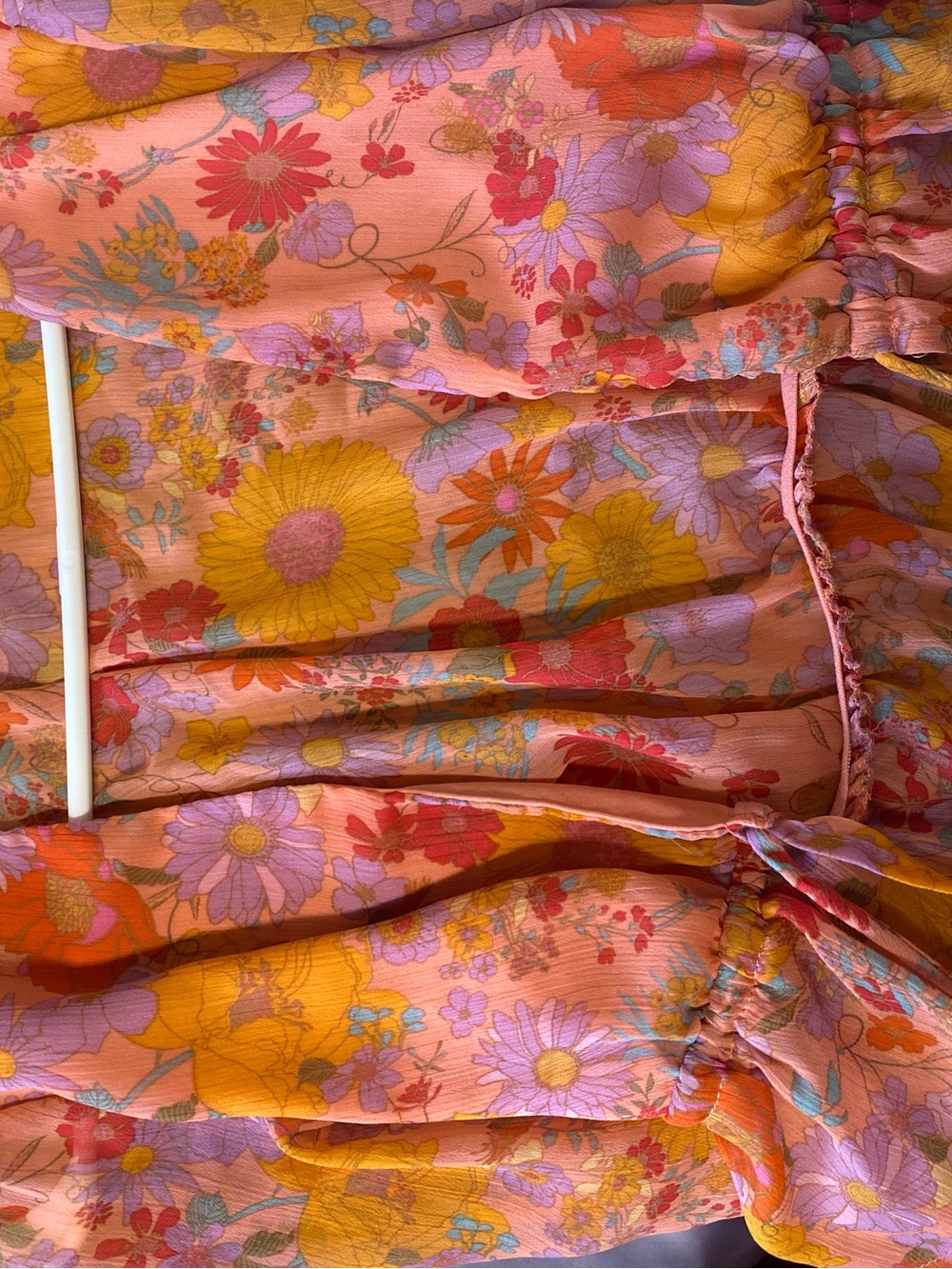 wild fable Coral-Pink Floral Tie-Detail Midi Dress